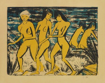 Otto Mueller, ‘FÜNF GELBE AKTE AM WASSER’, 1921