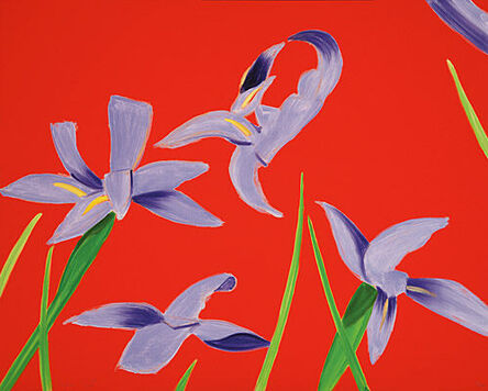 Alex Katz, ‘Purple Irises on Red’, 2023