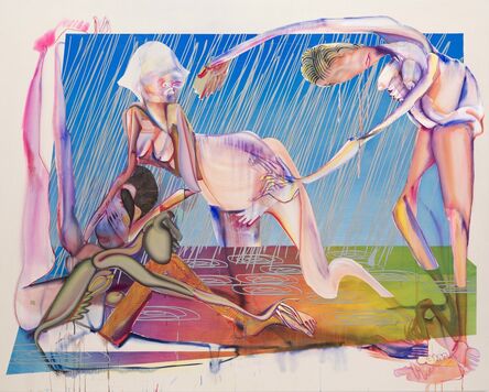 Christina Quarles, ‘Pried Prayed (Hard Rain Gon' Come), 2020, Acrylic on Canvas 195.6x243.8x5.1cm’, 2020