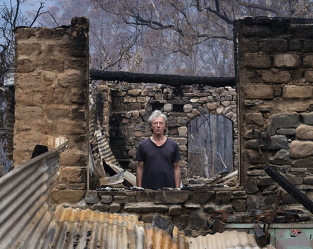 Gideon Mendel, ‘MARCO FRITH AT HIS BURNT HOME, Wandella, New South Wales’, 2020