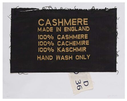 Analía Saban, ‘100% Cashmere, Made in England, Clothing Tag’, 2019