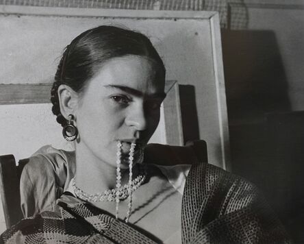 Lucienne Bloch, ‘Frida biting her necklace , 1933’, 1933