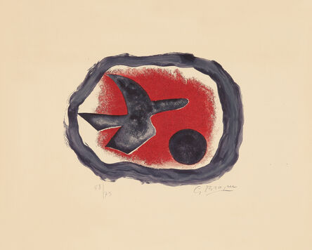 Georges Braque, ‘Oiseau sur fond carmin (Oiseau XIV)’, 1958