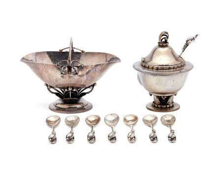 Georg Jensen, ‘A group of sterling silver table items’