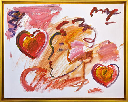 Peter Max, ‘PROFILE WITH RED HEARTS’, 2012