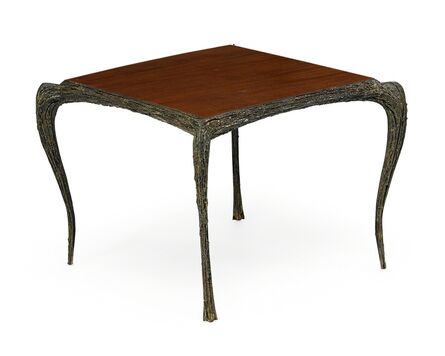 Paul Evans (1931-1987), ‘Rare Sculptured Metal dining table with cabriole legs’, 1970s