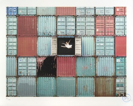 JR, ‘The Ballerina Jumping In Containers, Le Harce, France, 2014'’, 2018