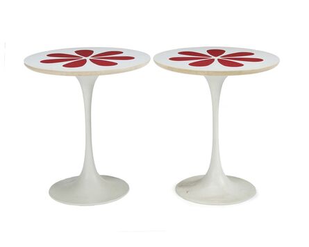 ‘A pair of Saarinen-style tulip end tables’