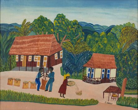Castera Bazile, ‘Untitled (Rural Scene Preparing Millet)’, ca. 1946