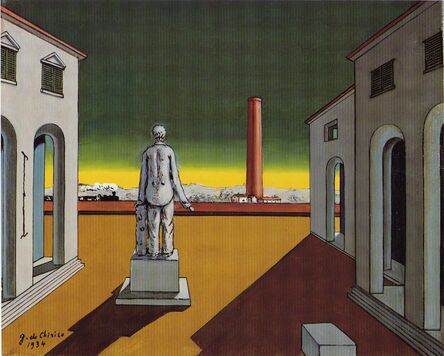 Giorgio de Chirico, ‘Pomeriggio del filosofo (Piazza d'Italia)’, ca. 1974