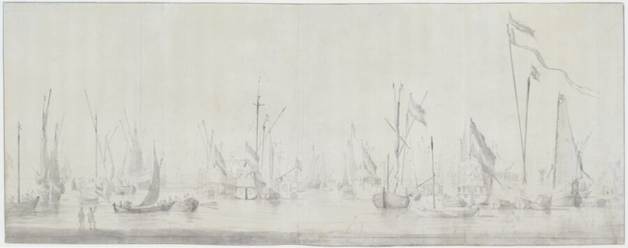 A Dutch Fleet Lying at Anchor at the IJ, Amsterdam