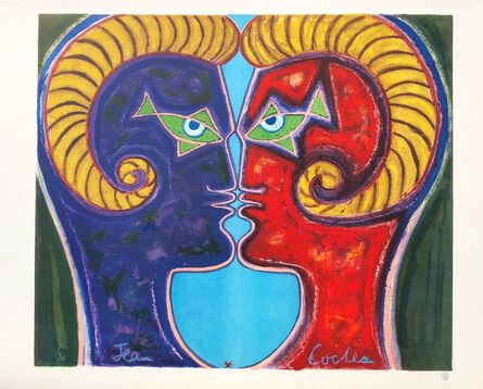 Jean Cocteau, ‘2 Profiles Face to Face’, ca. 1960