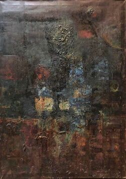 Stefan Alexander, ‘Large Oil Painting Abstract Israeli Mid Century Modernist’, Mid-20th Century