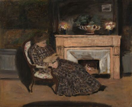 Albert André, ‘Malek, épouse du peintre dans son fauteuil avec son chat’, Unknown