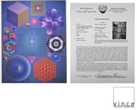 Victor Vasarely, ‘"PLURAL", 1985, Artist Signed/Numbered Edition 190/1000, Printed by The World Federation United Nations ’, 1985