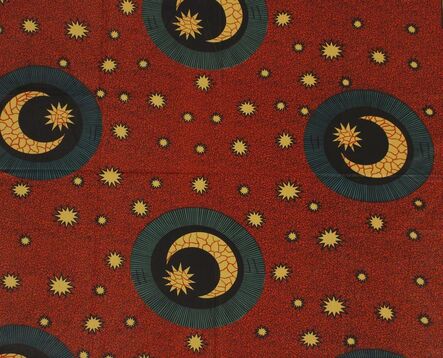‘Factory Printed Textile with Crescent Moon Motif  ’, 20th century