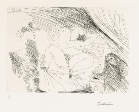 Pablo Picasso, ‘Jeune femme au lit, Célestine et gentilhomme, from: Series 347’, 1968