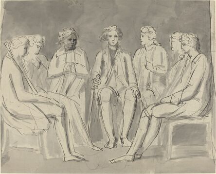 William Blake (1757-1827), ‘Group of Men Seated in a Circle [recto]’, ca. 1780/1785