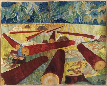 Josef Scharl, ‘Landschaft mit Baumstämmen’, 1934
