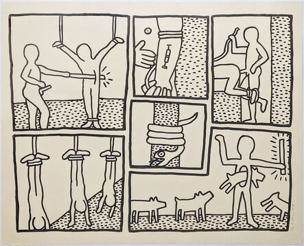 Keith Haring, ‘UNTITLED (FROM BLUEPRINT DRAWINGS)’, 1990