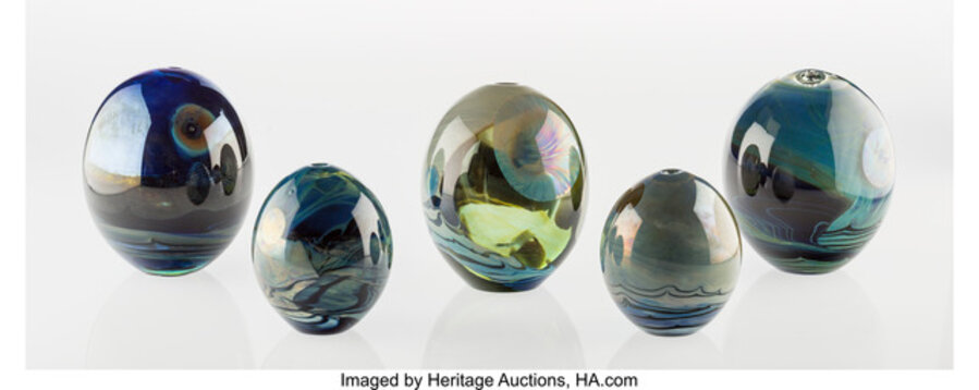 Set of Five Moon Vases