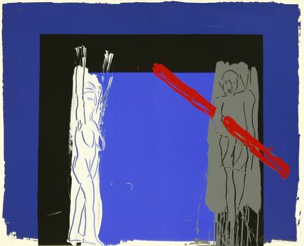 Bruce McLean, ‘White Man, Grey Man And Red Lino (Hunt 62)’, 1985