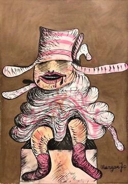 Maryan, ‘Personnage, Polish French Figurative Expressionist Watercolor Painting’, 1970-1979