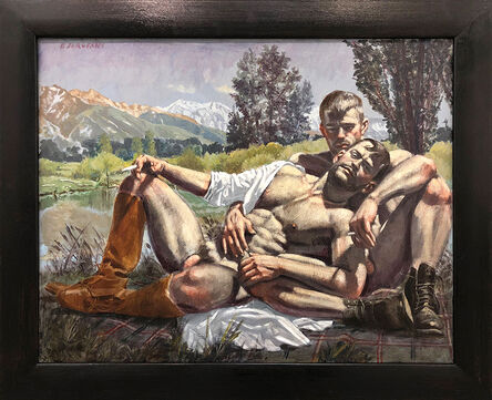 Mark Beard, ‘[Bruce Sargeant (1898-1938)] Two Men Reclining on a Blanket’, n.d.