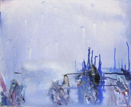 Olivier Debré, ‘Taches Bleues Coulées …’, 1998