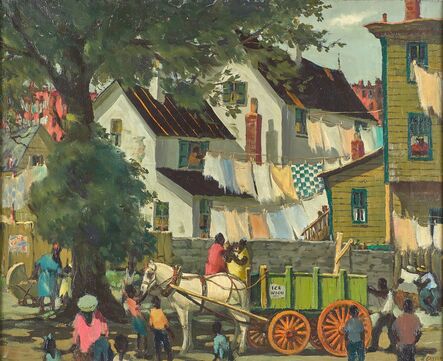 Henry Gasser, ‘Newark Street Scene (The Green Wagon)’