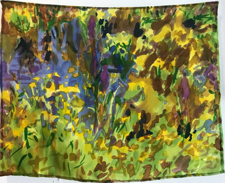 Lauren Luloff, ‘Pond, Yellow and Purple Flowers’, 2021