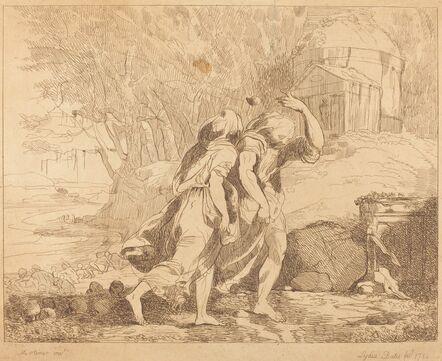 Lydia Bates after John Hamilton Mortimer, ‘Two Fleeing Figures’, 1784