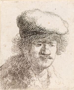 Rembrandt with Cap Pulled Foward