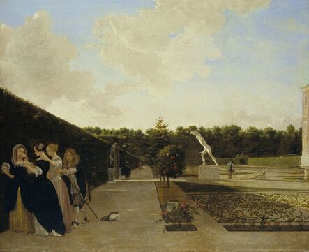 Ludolf de Jongh, ‘A Formal Garden: Three Ladies Surprised by a Gentleman’, 1676