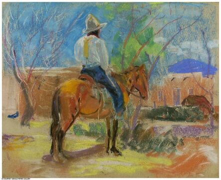 Albert Krehbiel, ‘Back View, Indian on a Horse’