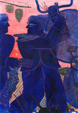 Alekos Fassianos, ‘Friends with Bicycle’, ca. 2000