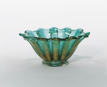 Ercole Barovier, ‘A gold-rimmed glass bowl’, 1950s