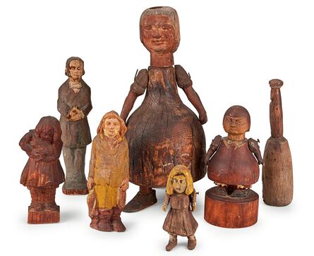 ‘American Primitive Wood Carved Folk Figurines’, ca. 1930