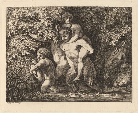 Salomon Gessner, ‘Satyr Carrying a Nymph on His Back’, 1769/71