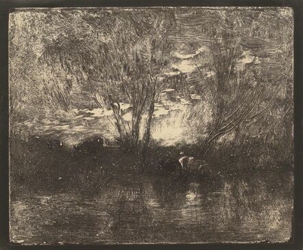 Charles François Daubigny, ‘Cow by the Watering-Place’, 1862
