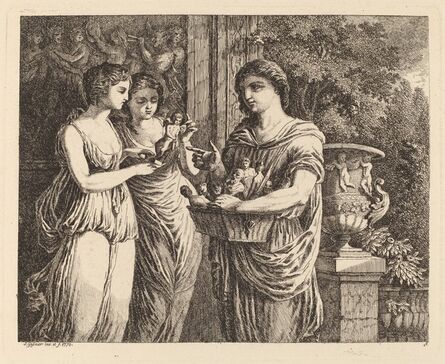 Salomon Gessner, ‘Figurine Seller with Two Girls’, 1770