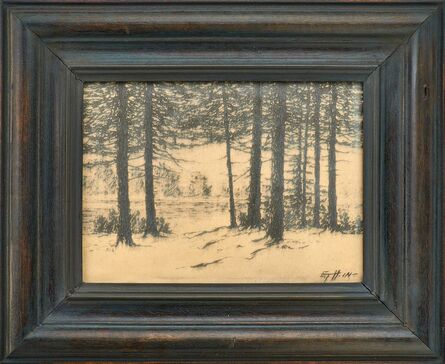 Rookwood Pottery, ‘Winter scenic Vellum plaque (uncrazed)’, ca. 1915