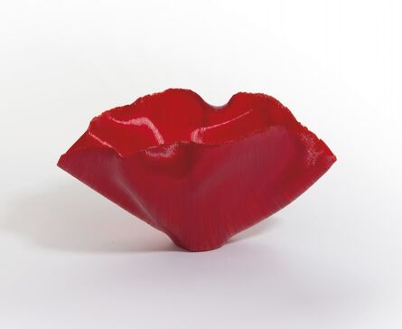 Toots Zynsky, ‘A papery vase in red glass filaments’, circa 2000
