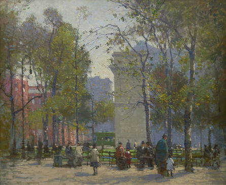 Paul Cornoyer, ‘Washington Square’, ca. 1900