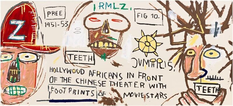 Jean-Michel Basquiat, ‘Hollywood Africans in front of the Chinese Theater with Footprints of Movie Stars’, 1983-2015, Print, 23-Color Screenprint on 4-ply Museum Board, Fine Art Mia