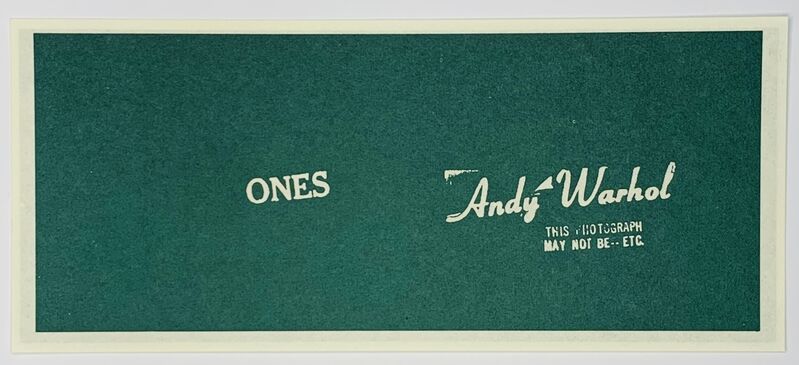 Andy Warhol, ‘Warhol Art Cash (Ones)’, 1971, Print, Amercian Bank Note Company print, paper, Artificial Gallery