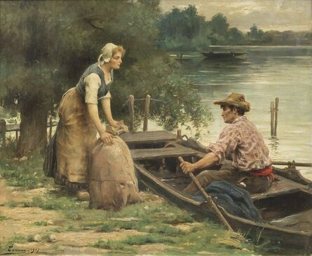 Adrien Henri Tanoux, ‘La rencontre’, painted in 1907