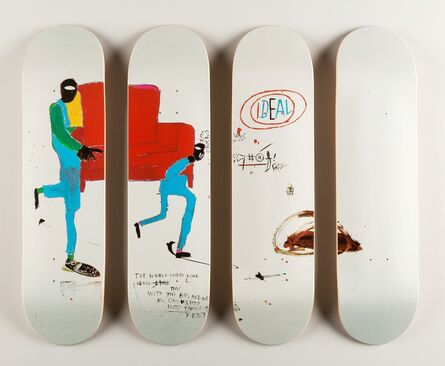After Jean-Michel Basquiat X The Skateroom, ‘Light blue movers, set of four skate decks (Open Edition)’, 2016