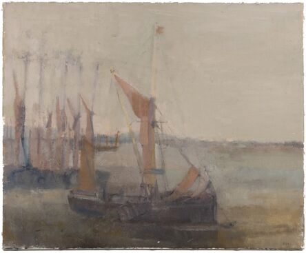 Bernard Myers, ‘Thames sailing barge, estuary, Essex’, Painted in the 1950s.
