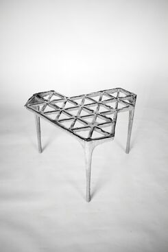 Max Lamb, ‘30 Triangles stool, from Pewter series’, 2014
